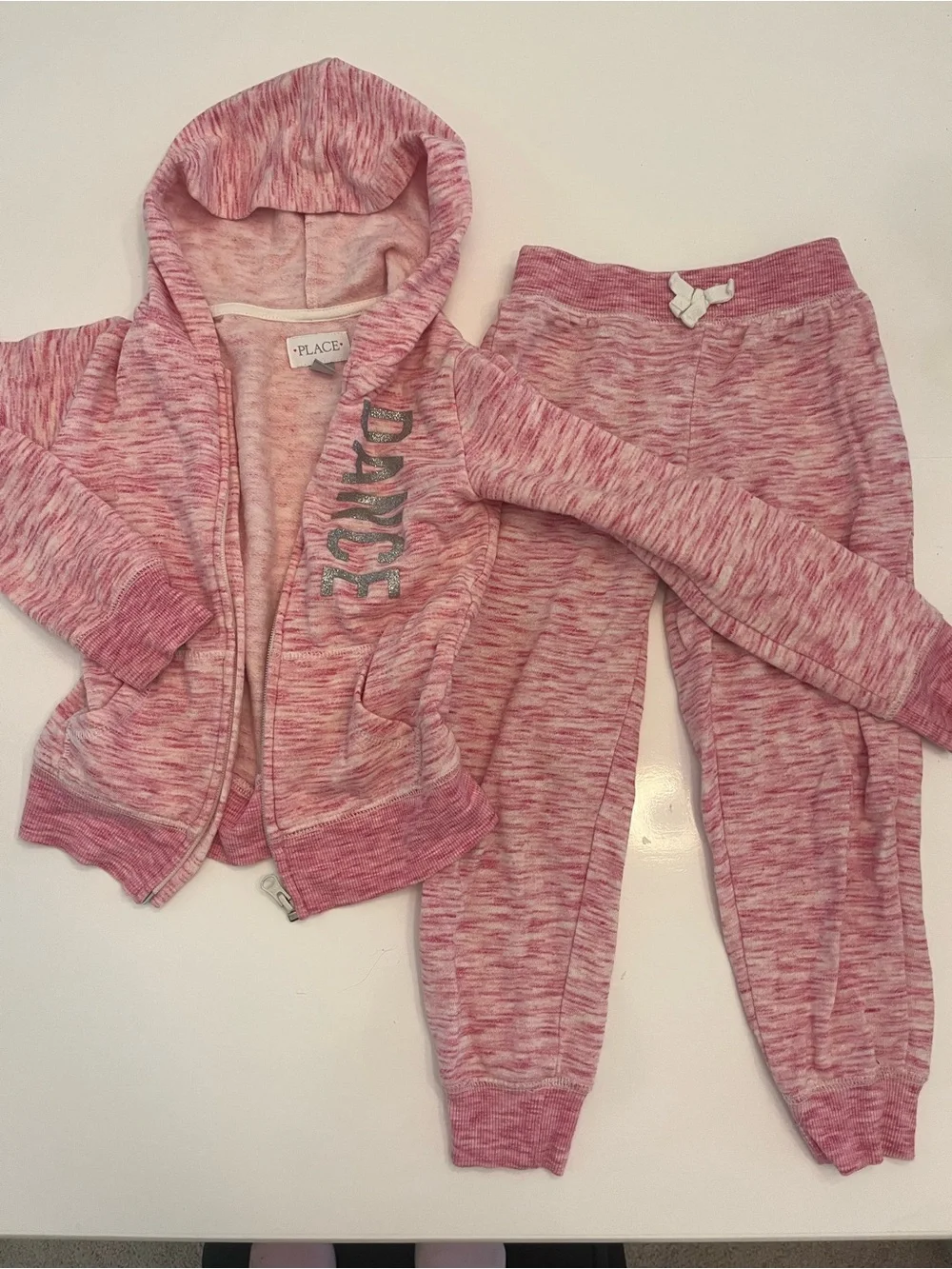 The Children's Place Pink Marled Dance Hoodie & Joggers Set Size 5/6